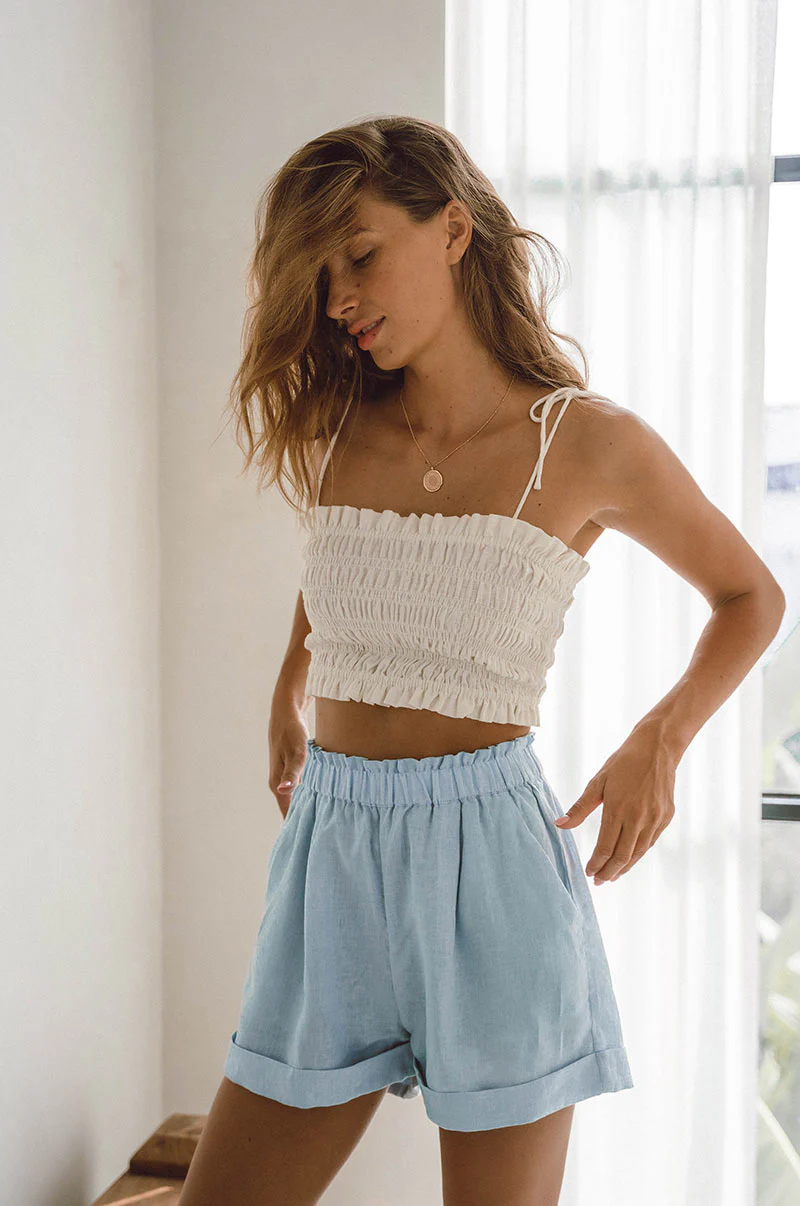 SUMMER Shorts - sky blue linen - Image 4