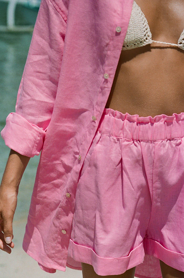 SUMMER Shorts - soft pink linen - Image 4