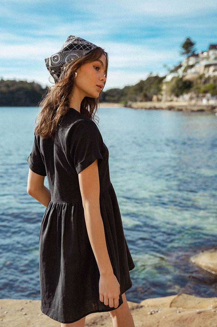 SUNCHASER Dress - black linen - Image 4
