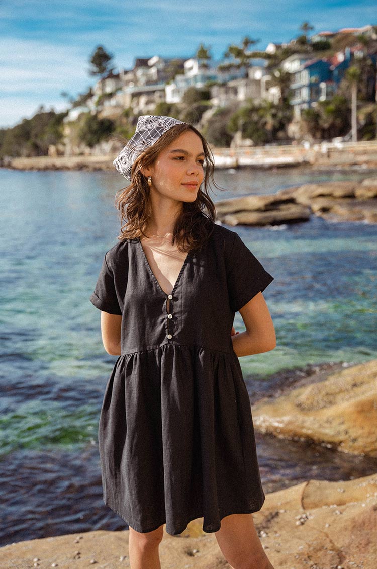 SUNCHASER Dress - black linen - Image 5