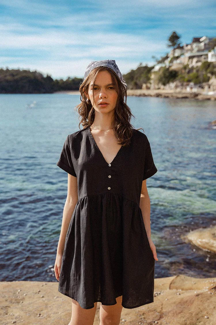 SUNCHASER Dress - black linen - Image 6
