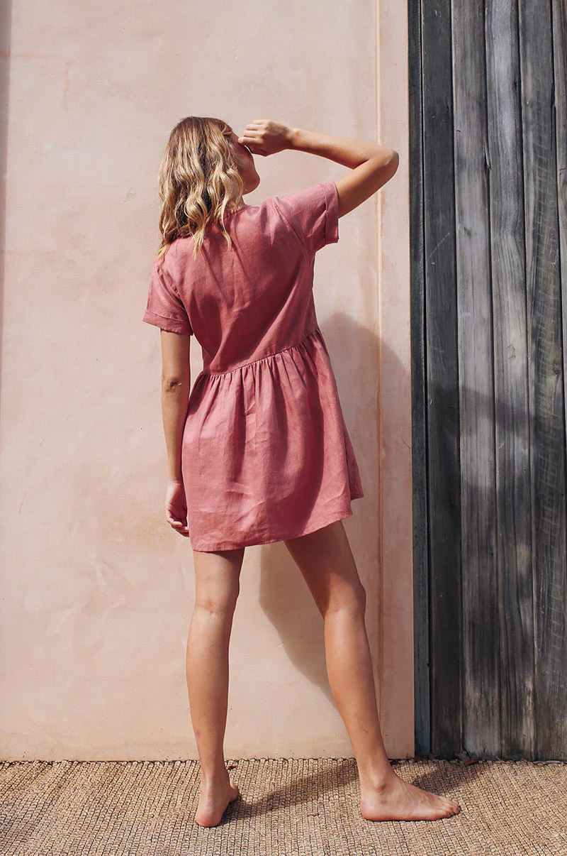 SUNCHASER Dress - dark blush linen - Image 3