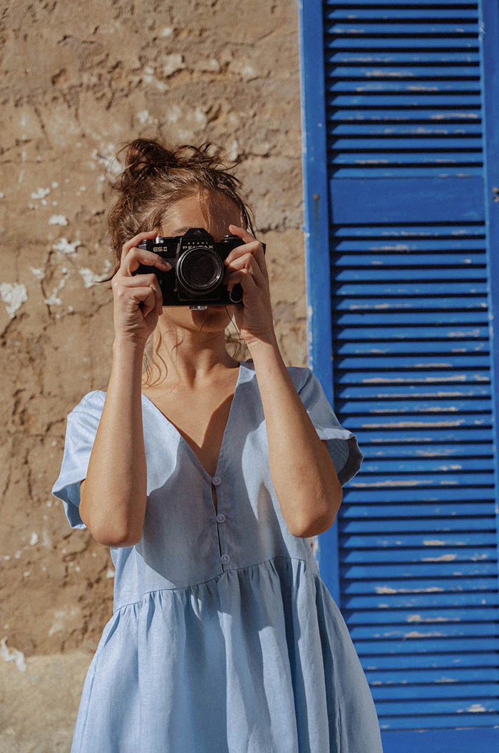 SUNCHASER Dress - sky blue linen - Image 5