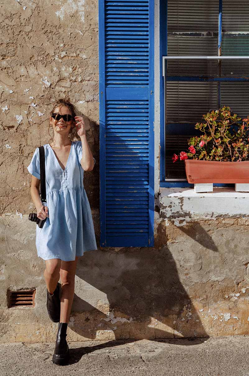 SUNCHASER Dress - sky blue linen - Image 7