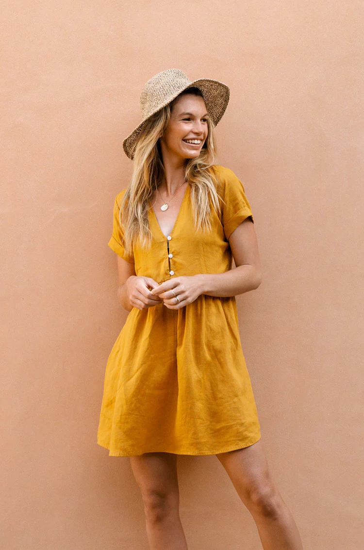 SUNCHASER Dress - turmeric linen - Image 3