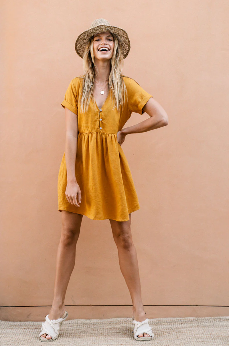 SUNCHASER Dress - turmeric linen - Image 4